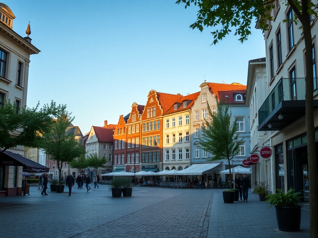 Mapa z zaznaczonymi punktami usługowymi w Wejherowie, ilustrująca infrastrukturę miasta